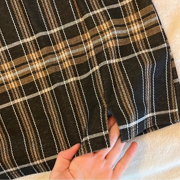 Plaid Black and Brown Women's Skirt - Picture 3 of 5